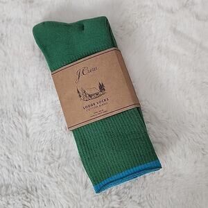 NEW J. Crew Men's Cotton Blend Thick Knit Green Lodge Socks